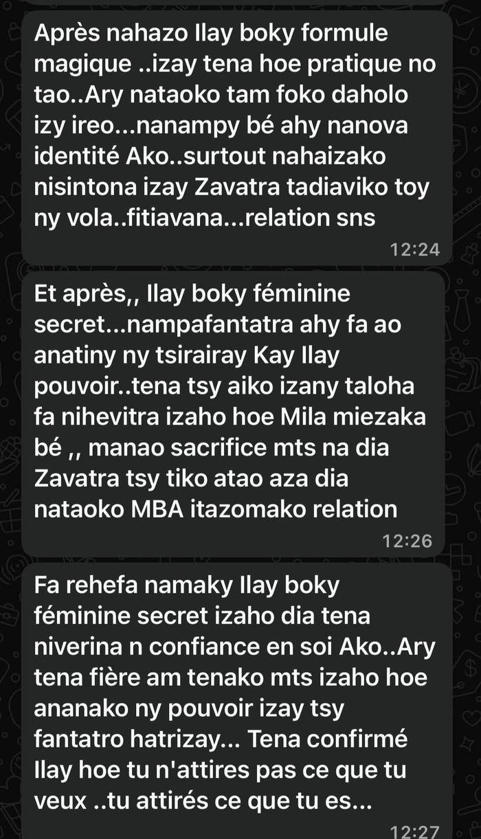 Capture WhatsApp : sa confiance en elle est revenue après Feminine Secret